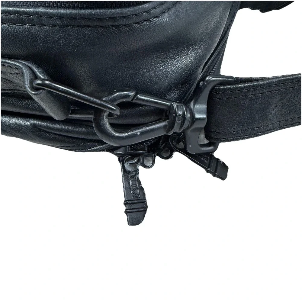 TUMI Alpha‎ All Black Leather Shoulder Laptop Bag